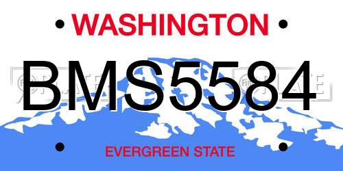 BMS5584 Washington License Plate