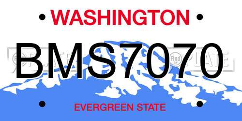 BMS7070 Washington License Plate