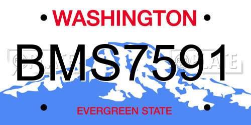 BMS7591 Washington License Plate