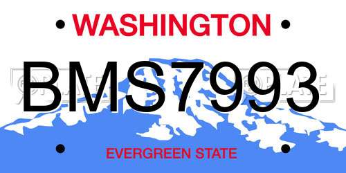 BMS7993 Washington License Plate