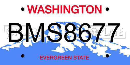 BMS8677 Washington License Plate