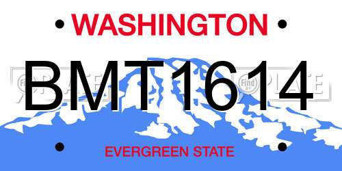 BMT1614 Washington License Plate