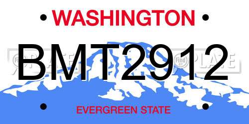 BMT2912 Washington License Plate