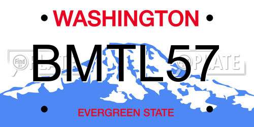 BMTL57 Washington License Plate
