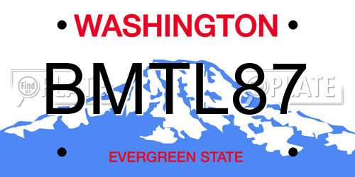 BMTL87 Washington License Plate