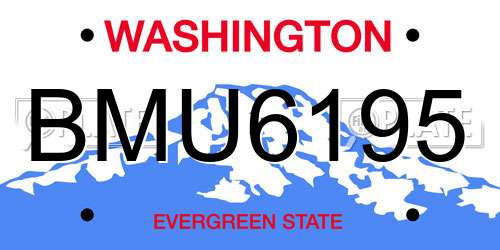 BMU6195 Washington License Plate