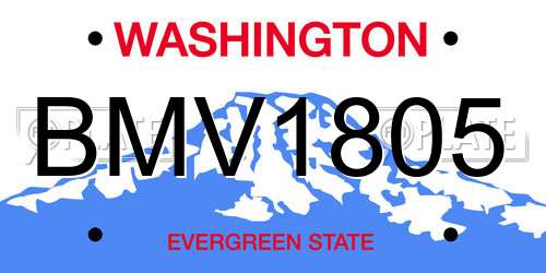 BMV1805 Washington License Plate