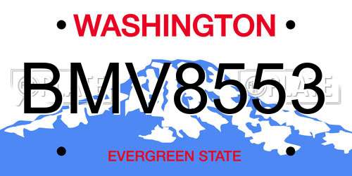 BMV8553 Washington License Plate