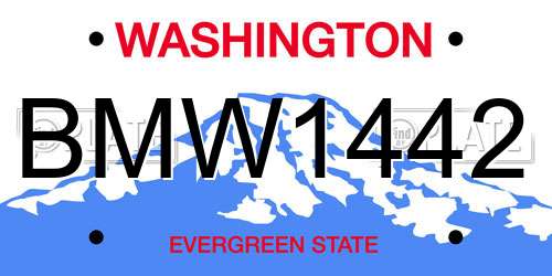 BMW1442 Washington License Plate