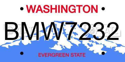 BMW7232 Washington License Plate