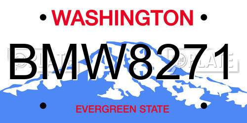 BMW8271 Washington License Plate