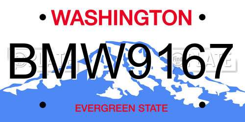 BMW9167 Washington License Plate
