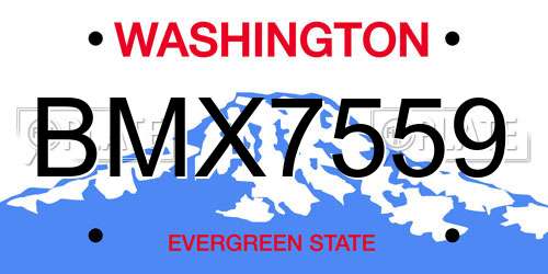 BMX7559 Washington License Plate