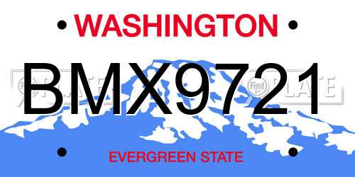 BMX9721 Washington License Plate