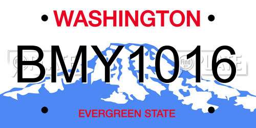 BMY1016 Washington License Plate