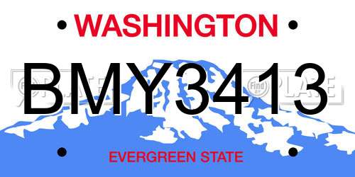 BMY3413 Washington License Plate