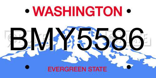 BMY5586 Washington License Plate