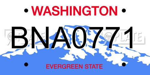 BNA0771 Washington License Plate