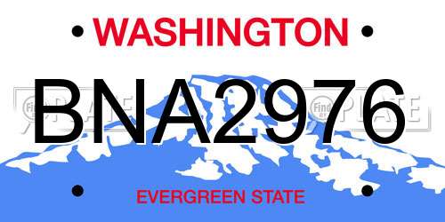 BNA2976 Washington License Plate