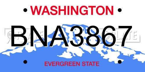BNA3867 Washington License Plate