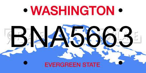 BNA5663 Washington License Plate