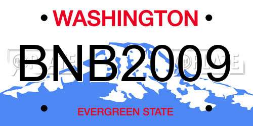 BNB2009 Washington License Plate