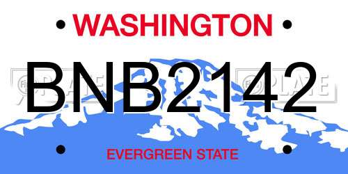 BNB2142 Washington License Plate