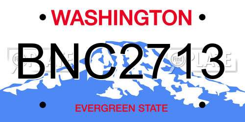BNC2713 Washington License Plate