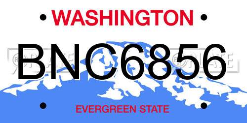 BNC6856 Washington License Plate