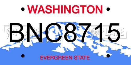 BNC8715 Washington License Plate