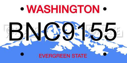 BNC9155 Washington License Plate