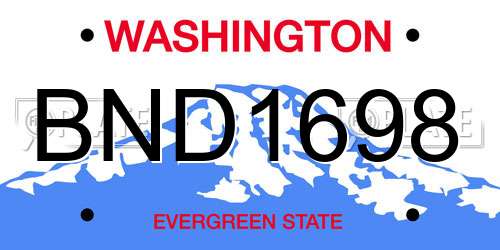 BND1698 Washington License Plate