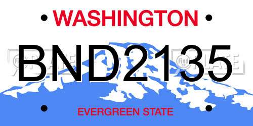 BND2135 Washington License Plate