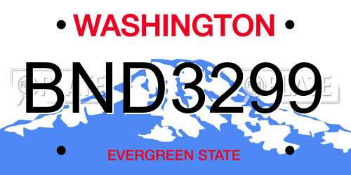 BND3299 Washington License Plate
