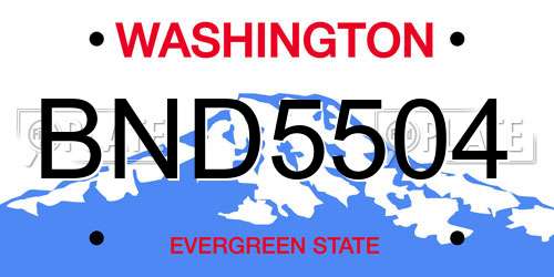 BND5504 Washington License Plate