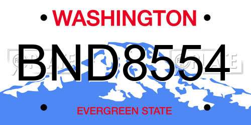 BND8554 Washington License Plate