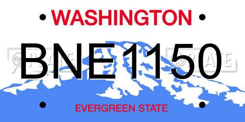 BNE1150 Washington License Plate