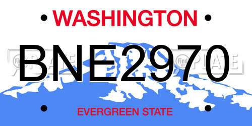 BNE2970 Washington License Plate