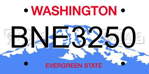 BNE3250 Washington License Plate