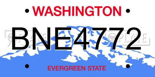 BNE4772 Washington License Plate