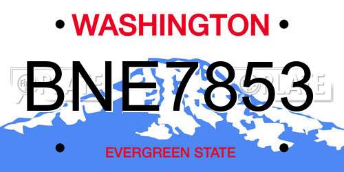 BNE7853 Washington License Plate
