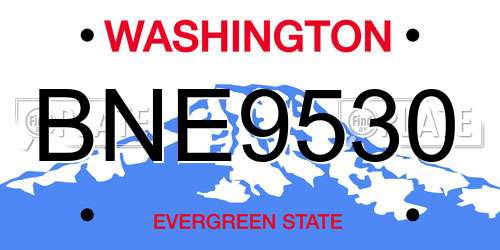 BNE9530 Washington License Plate
