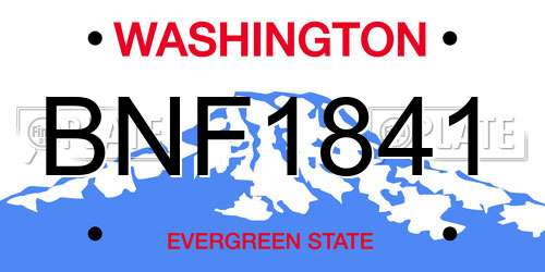 BNF1841 Washington License Plate