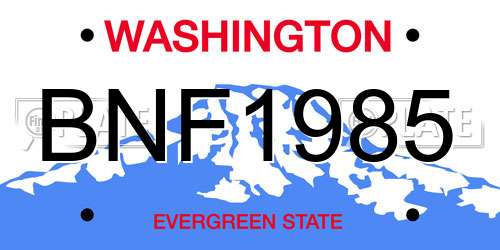 BNF1985 Washington License Plate