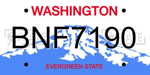BNF7190 Washington License Plate