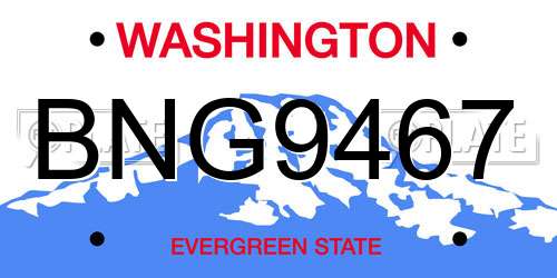 BNG9467 Washington License Plate