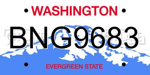 BNG9683 Washington License Plate