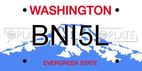 BNI5L Washington License Plate