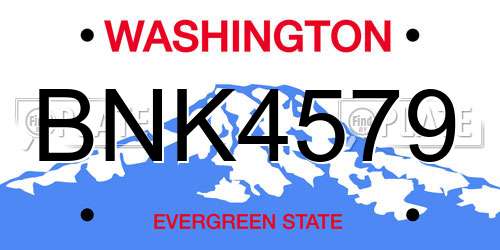 BNK4579 Washington License Plate
