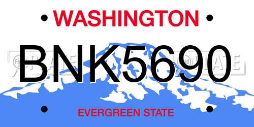 BNK5690 Washington License Plate